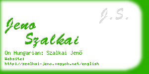 jeno szalkai business card